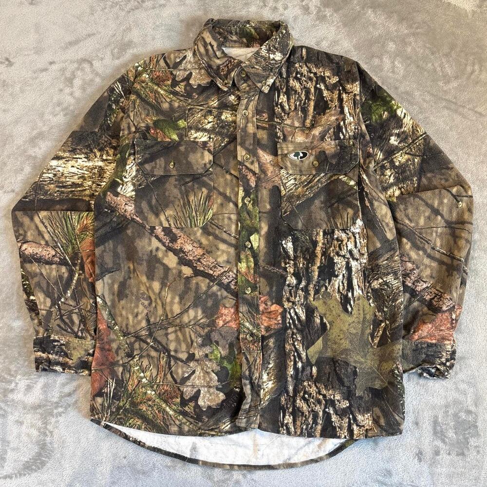 Mossy Oak Realtree Camo Button Up Hunting Shirt Mens Size Medium Outdoors
